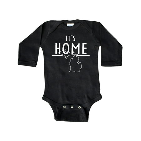 

Inktastic It s Home- State of Michigan Outline Gift Baby Boy or Baby Girl Long Sleeve Bodysuit