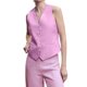 thumbnail image 5 of Camiseta sin mangas con cuello en V estilo informal Top sin mangas para mujer Top corto traje de trabajo de oficina, 5 of 9