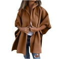 thumbnail image 1 of cfhntfmh Winter Coats for Women Front Open Oversized Cardigans Bell 3/4 Sleeve Jackets Plus Size Button Fall Hoodies with Pockets, 1 of 6