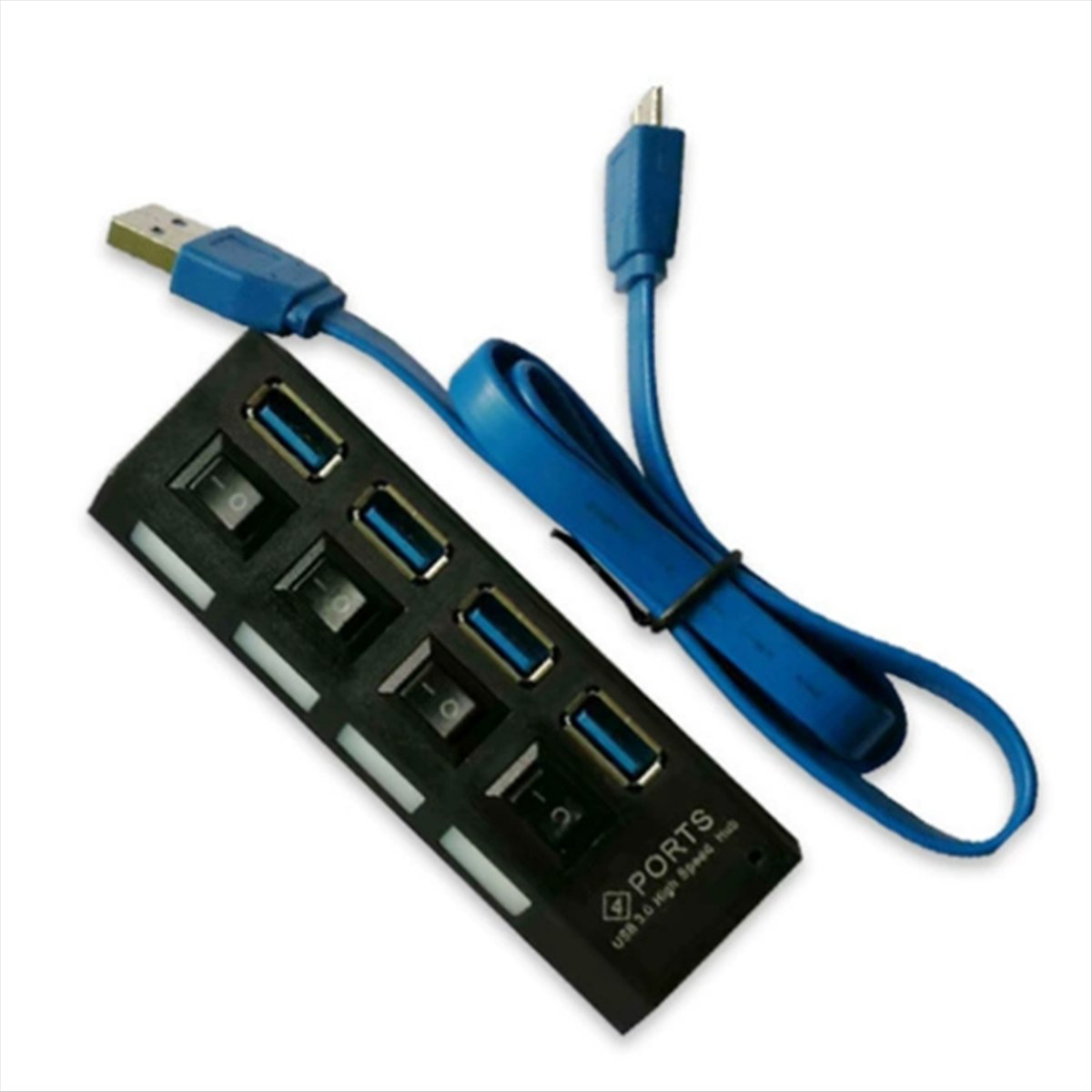4 Port USB HUB 3.0 Hub USB Splitter Multi Usb Hub 3.0 Hub Power Adapter with Individual Switch for PC