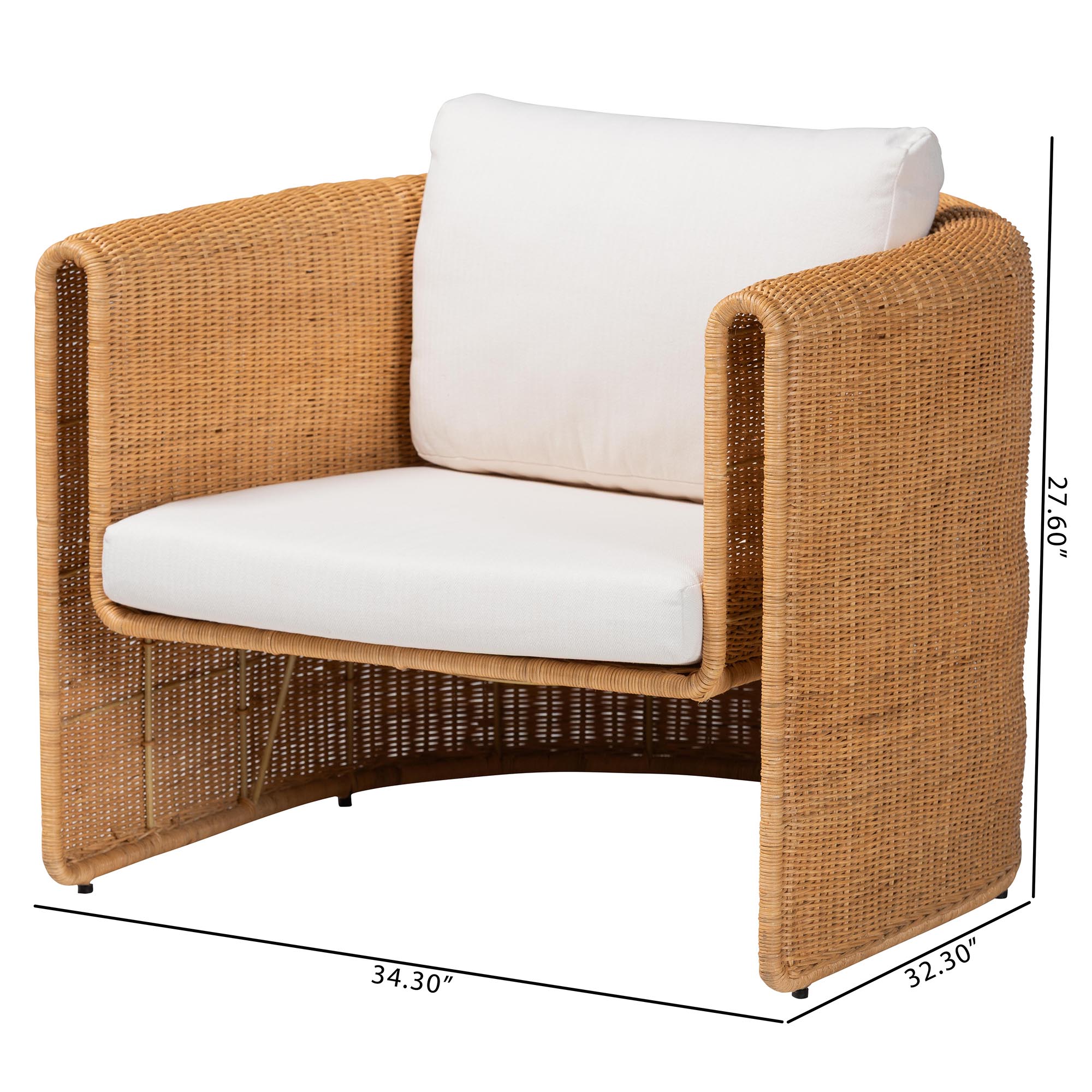 bali & pari Carina Boho Armchair, Light Honey