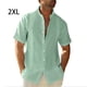 thumbnail image 5 of Sonducket Camisa de hombre Casual manga corta transpirable botón abajo Color sólido moda viajes citas camisas ropa Camisetas Verde 2XL, 5 of 5