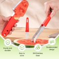 thumbnail image 3 of ABCISI 2 PCS 3-in-1 Watermelon Cutter Slicer Tool, 2025 Upgrade Stainless Steel Watermelon Fork Slicer Cutter, Multi Melon Slicers Fruit Cutting Knives for Camping Party Home Kitchen Gadgets, 3 of 7
