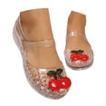 thumbnail image 2 of HOWPAY Jelly Mesh Ballet Flats for Women Closed Toe Hollow out Slip on Clear Jelly Shoes Casual Lightweight Summer Beach Sandals White 38, 2 of 9