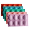 thumbnail image 2 of Moldes de silicona para huevos de Pascua para repostería y fabricación de caramelos, 8 bandejas de silicona antiadherentes para chocolate, mermelada, cubitos de hielo, jabón, resina, set de 5 piezas, 2 of 9