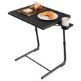 thumbnail image 1 of CHITOOMA Plateau Télé avec Porte-Gobelets, Plateau de Dîner Portable en Forme de C, Hauteur Réglable 6 & Angle d'Inclinaison 3 pour Salon, Chambre, Noir, 1 of 8
