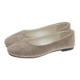 thumbnail image 2 of Domzle Women's Flats Shoes Faux Suede Ballet Flats Dress Shoes Round Toe Comfortable Slip on Shoes for Women Work Loafers Shoes Khaki, 2 of 5