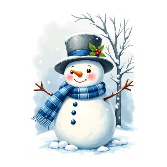 Diamond Art Kit for Adults, Snowman Blue Scarf Festive Winter Diamond Painting for Adults Beginners, 5D DIY Diamond Art Painting Kits, Colorful Diamond Painting Craft for Home Decor 12x16