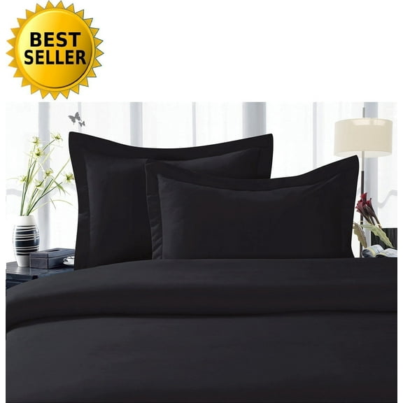 Elegant Comfort ® 1500 Series Super Soft Wrinkle Free 4 pc Sheet Set, Deep Pocket , Split King, Black