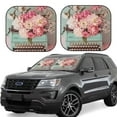 thumbnail image 1 of Fotbe Vintage Typewriter Floral 2-Piece Car Windshield Sun Shade | Sun Blocker for Car Windshield | Foldable Automotive Interior Accessories for Sun Protection-Small, 1 of 6