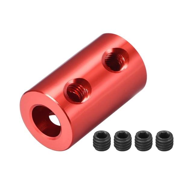 Acoplamiento de eje de 2 mm a 6 mm Bore L20xD12 Conector rígido flexible de rueda de motor robot rojo