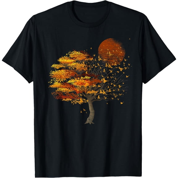 Full Moon Flock Of Birds Tree Outdoor Wildlife Nature Forest Unisex T-Shirt for Men Women Kids Toddler