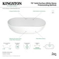 thumbnail image 7 of Kingston Brass VRTRS703520 70" Solid Surface Oval Double Ended Freestanding Tub with Drain, Matte White, 7 of 7