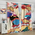 Abstract Curtains, Modern Wavy Colorful Pattern with Contrast Tones ...