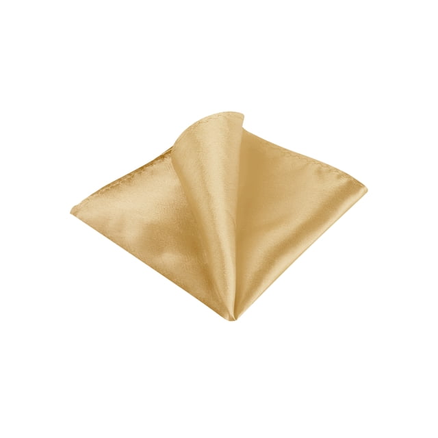 INSPIRE CHIC Men's Pocket Square Solid Color Handkerchiefs Self-folded For Wedding Party Champagne One Size