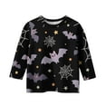 thumbnail image 4 of Abcomgle Girls Halloween Shirts Size 7-8 Spooky Bat Graphic T-Shirts for Girls Crewneck 3/4 Sleeve T-Shirts for Kid Girls Fall Funny Scary Top for Girls,9-10 Years, 4 of 5