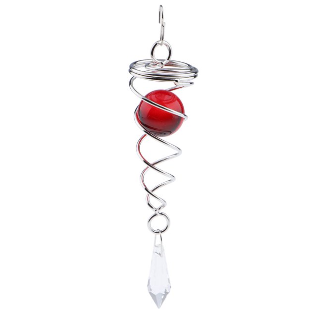 Ornamento del hogar de la yarda cristalina del hilandero del viento del jardín de la ejecución del metal rojo Sunnimix Spinner de viento Crystal Twisters