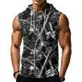 thumbnail image 2 of Men’s Sleeveless Hoodie Vest with Drawstring Hood and Front Pocket Casual Loose Fit Camouflage Print Athletic Top for Outdoor Activities, 2 of 7