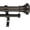 Bronze, variant on eTeckram 1" Double Curtain Rod with Trumpet Finials - 28''to 48'', Black
