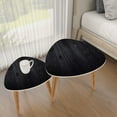 thumbnail image 3 of Set of 2 Triangle End Table Noir elegance black wooden Set of 2 Side Tables End Tables, Nesting Tables for Living Room, 3 of 5