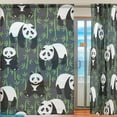 thumbnail image 2 of FREEAMG Pandas Bamboo Sheer Window Curtain Panel Drape 55x78 Inch for Living Room Bedroom Kids Room 2 Piece, 2 of 4