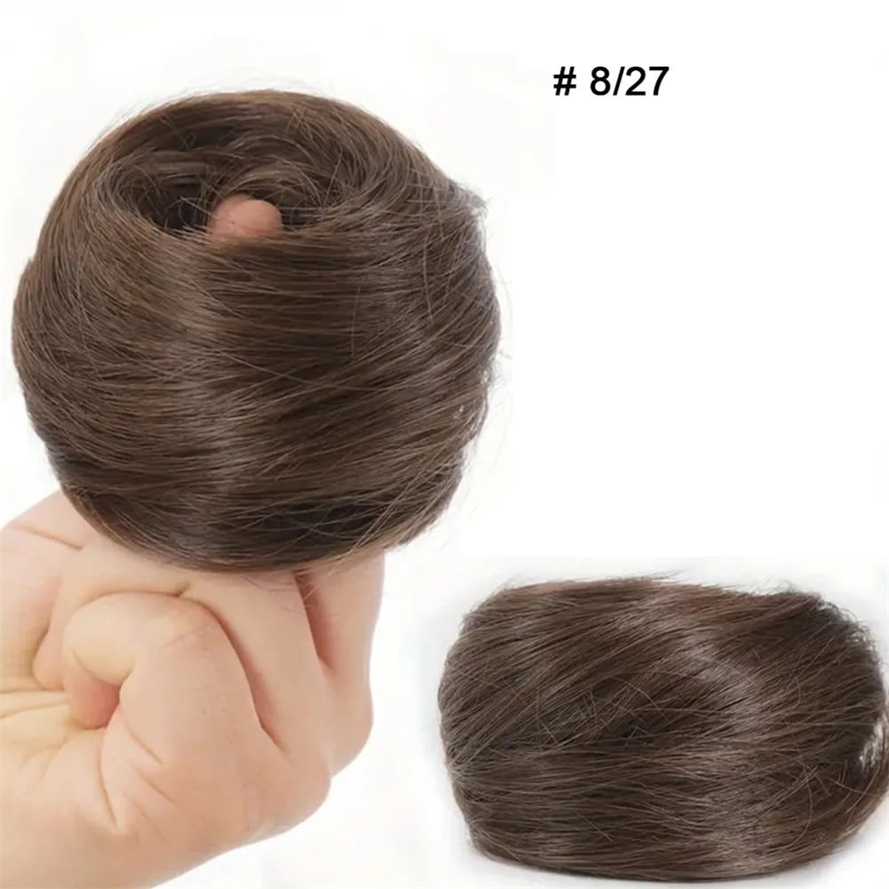 Human Hair Buns Ponytail Hairpiece Brazilian Hair Scrunchies Updos Donut Chignon Hair Extensions