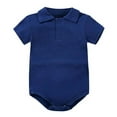 thumbnail image 4 of LIUJUNSHOP Baby Girl Collared Onsie Polo Bodysuit Boy Cotton Romper Short Sleeve Navy 6-9 Months, 4 of 4