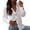 White, variant on Womens Blouses Elegant Versatile Heart Patterned Single Breasted Long Sleeve Button Front Shirt,Light Blue S