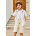 thumbnail image 6 of Arshiner Boys Linen Shorts with Elastic Waist Breathable Summer Beach Shorts for Kids, 6 of 6