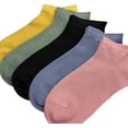 thumbnail image 2 of SereneSimple Women's Thin Mesh Slub Breathable Mid-Cut Socks 5-Pair (Assorted,Large), 2 of 6