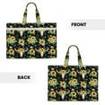 thumbnail image 2 of Honeii Sunflower Skull Boho Print Canvas Tote Bag with Compartments Laptop Tote Bag Large Tote Bag, 2 of 8