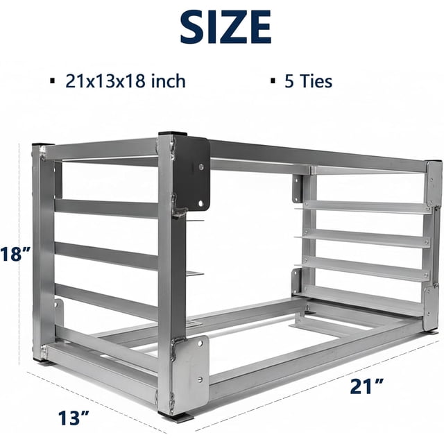 Wall Mounted Kitchen Rack 5-Tier – Space-Saving Aluminum Baking Pan Storage Shelf with 3 inch Spacing, Heavy Duty Commercial Organizer for Bakeries & Restaurants – 21x17.7x13 inches