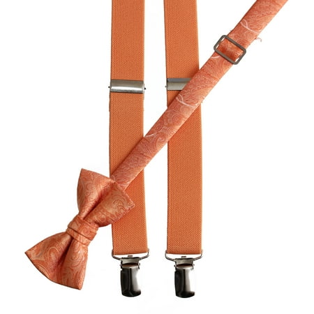 Gucci Vintage Tie - Kids Colored Suspender and Vintage Paisley Bow Tie Sets 12 Colors