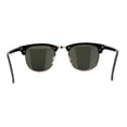 thumbnail image 2 of Mens Hipster Classic Half Horn Rim Iconic Sunglasses Black Gold Orange Mirror, 2 of 4