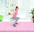 thumbnail image 4 of Costway 4' x 8' x 2'' Folding Gymnastics Mat Four Panels Gym PU Leather EPE Foam Pink, 4 of 12