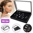 thumbnail image 4 of Bgsha 100 Slots Jewelry Ring Display Organizer Tray Holder Earrings Storage Box Case, 4 of 6