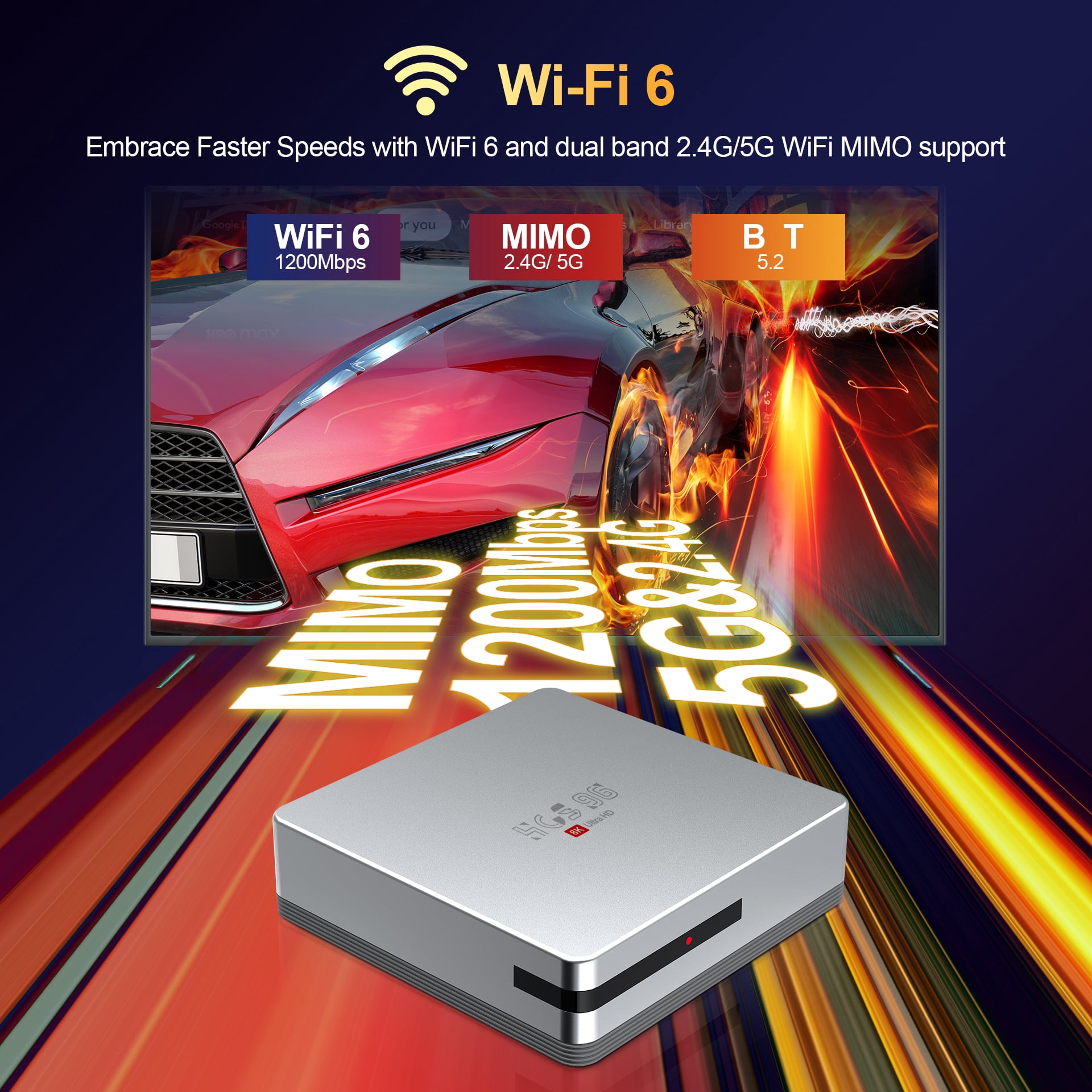 CANGTEENER HCS96 Streaming Device | Android TV Box, OS Android 13 Support 4K HDR Streaming Media Player