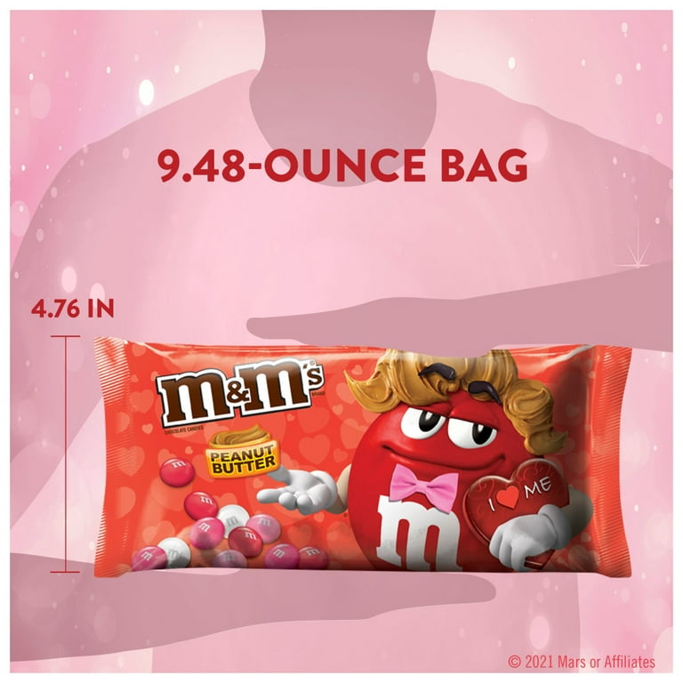 M&M's Peanut Milk Chocolate Valentine's Day Candy - 10 oz Bag