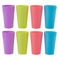 thumbnail image 1 of EeaseMX 8 vasos de plástico para agua, zumo y agua potable de colores sin tapa., 1 of 7