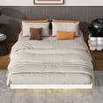 thumbnail image 5 of Llinc Store Queen Size Floating Bed Frame, Metal Platform Bed with Hidden Led Lights Underneath, Platform Bed with Atmosphere Lights (White), 5 of 7