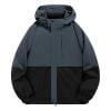OHMZYZO Mens Waterproof Zipper Hooded Jacket Long Sleeve Lightweight Windbreaker Outdoor Workwear Cardigan with Chest Pocket