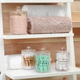 thumbnail image 4 of 4 PACK Bathroom Canister for Cotton Ball, Cotton Swab, Cotton Round Pads, Floss Picks - 10 oz Clear Plastic Apothecary Jar Set for Bathroom Canister Storage Organization, Vanity Makeup Organizer, 4 of 7