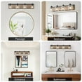 thumbnail image 5 of 32" Farmhouse Vanity Light, 4-Light Bathroom Wall Sconce with Seeded Glass Shades, Black Wood Grain Finish, Modern Industrial Style (No Bulbs), 5 of 10