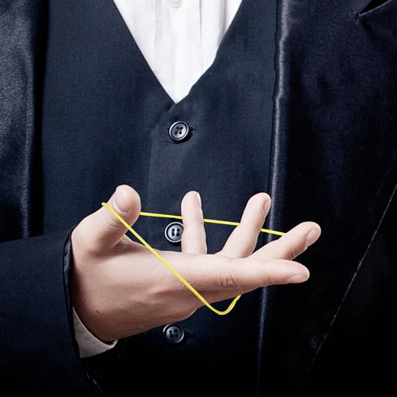 BESTYASH 50Pcs Magician Supplies Yellow Trick Rubber Band for Charming and Mysterious Party Acts