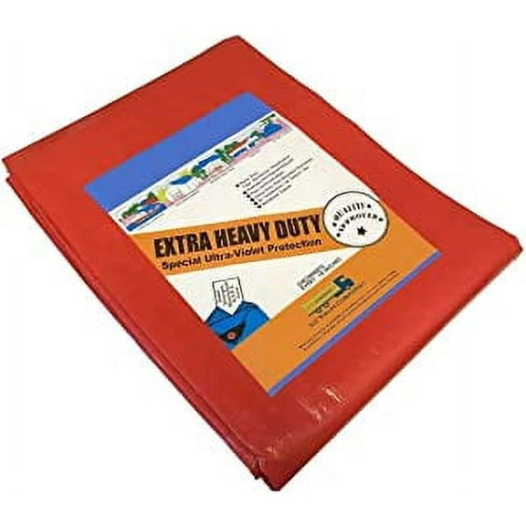 HD Reinforced 12 Mil Waterproof Premium Tarp (Red) (5'x7')