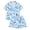 F196-Sky Blue, variant on FYDUU Girls Pajamas Girls Sleepwear Short Sleeve Shorts Cardigan Print Pajamas for Toddler and Youth Comfortable Loungewear 7 Years