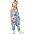 thumbnail image 2 of VNKIDY Kids Boys Girls Jumpsuit With Cartoon Print Sleeveless Spaghetti Strap Loose Fit Overalls For Casual Daily Wear Blue 5-6 Years, 2 of 4