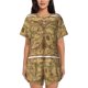 thumbnail image 1 of Fotbe World Map1 Conjunto de Pijama Estampado para Mujer, 2 Piezas, Ropa de Dormir con Camiseta de Manga Corta y Shorts Suaves-Small, 1 of 6