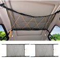 thumbnail image 1 of Bolsa de almacenamiento de malla de carga de techo interior de techo de coche universal 2 piezas para furgoneta Macarena Red de carga del techo del techo del coche, 1 of 8