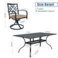 thumbnail image 6 of SUNCROWN 7-Piece Outdoor Dining Set Metal Swivel Cushioned Chairs Patio Furniture Sets with Steel Slat Bistro Table  for Backyard, Lawn, Garden, 6 of 8